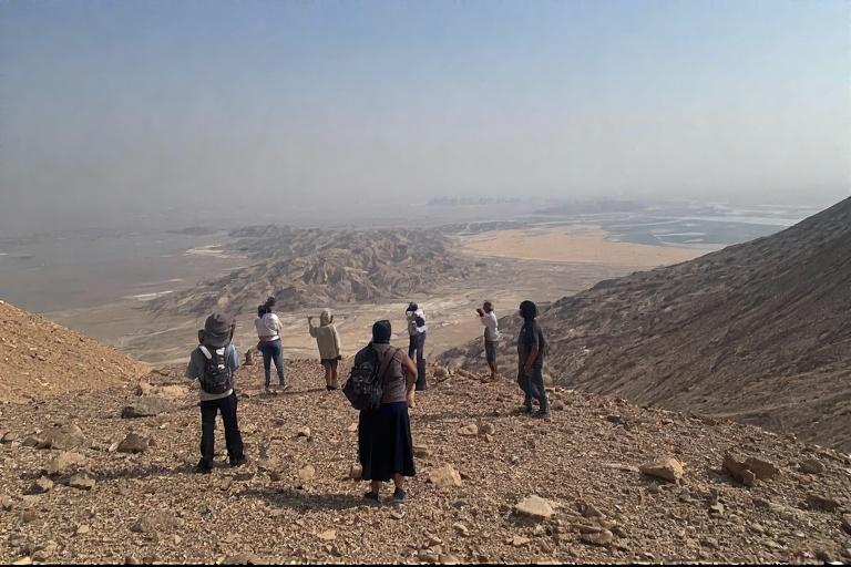 Tourists enjoying panoramic view in Khorfakkan mountains